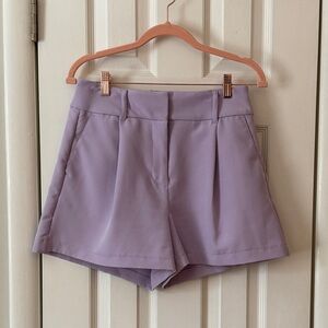 Express Pleated Lavender Shorts